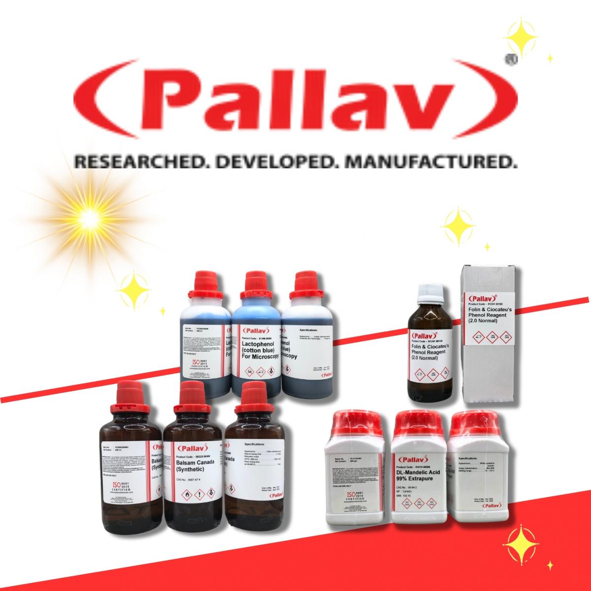 Danh sách 70 hoá chất HIẾM-CÓ SẴN dùng cho phòng thí nghiệm hãng Pallav, Ấn độ